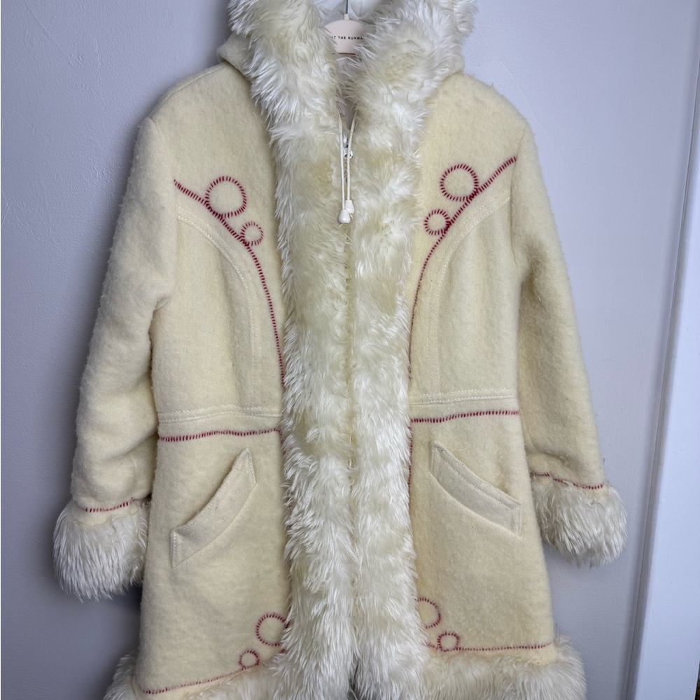 Vintage 60s 70s Hudson’s Bay Coat faux fur wool embroidered parka hooded